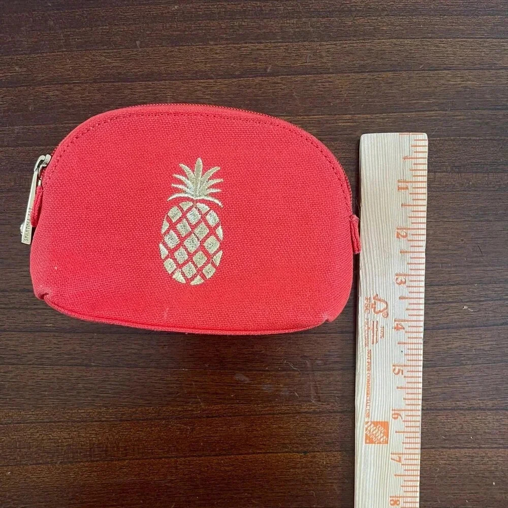 Spartina 449 Pineapple Small Cosmetic Case Pouch Orange - Picture 4 of 8